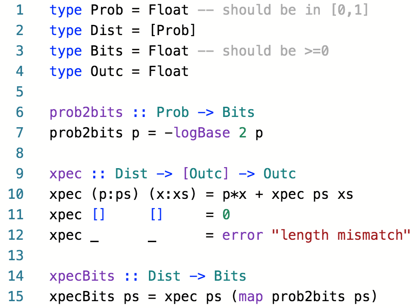 xpecBits Haskell code